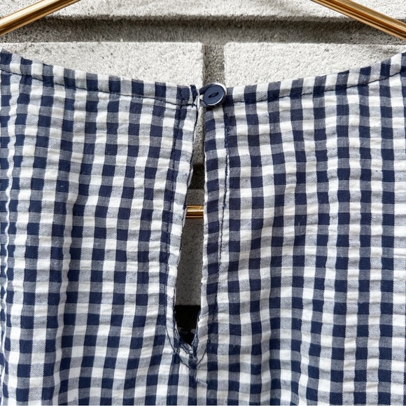 Downeast Navy Gingham Tiered Midi Dress XXL Short Sleeve Cottagecore Preppy - Picture 9 of 11